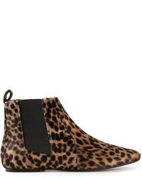 Stivali chelsea in pelle scamosciata leopardati marroni di Isabel Marant