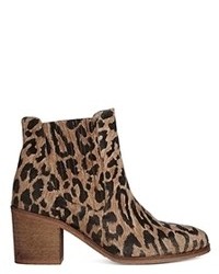Stivali chelsea in pelle scamosciata leopardati marroni