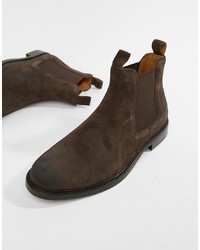 Stivali chelsea in pelle scamosciata marrone scuro di Polo Ralph Lauren