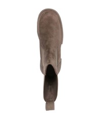 Stivali chelsea in pelle scamosciata marroni di Rick Owens