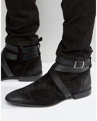 Stivali chelsea in pelle scamosciata neri di Asos