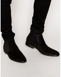 Stivali chelsea in pelle scamosciata neri di Base London