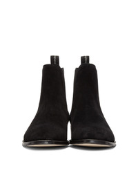 Stivali chelsea in pelle scamosciata neri di Alexander McQueen