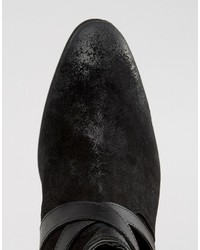 Stivali chelsea in pelle scamosciata neri di Asos