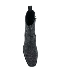 Stivali chelsea in pelle scamosciata neri di Alexander McQueen