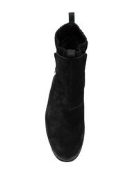Stivali chelsea in pelle scamosciata neri di Emporio Armani