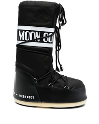 Stivali chelsea in pelle stampati neri di Moon Boot