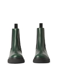 Stivali chelsea in pelle verde scuro di Burberry