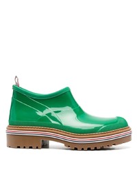 Stivali chelsea in pelle verdi di Thom Browne