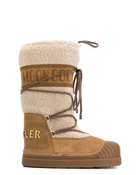 Stivali da neve marrone chiaro di Moncler