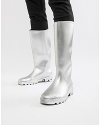 Stivali di gomma argento di ASOS DESIGN