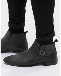 Stivali in pelle grigio scuro di Asos