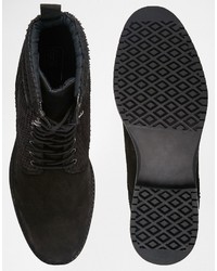 Stivali in pelle neri di Asos