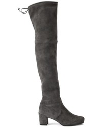 Stivali in pelle scamosciata grigio scuro di Stuart Weitzman