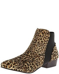 Stivali in pelle scamosciata leopardati marrone chiaro