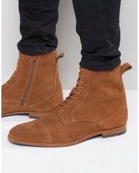Stivali in pelle scamosciata marrone chiaro di Zign Shoes