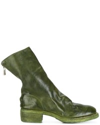 Stivali in pelle verde oliva di Guidi