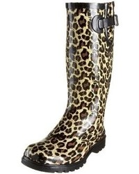 Stivali leopardati marrone chiaro