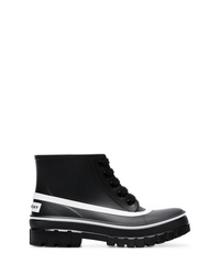 Stivali piatti stringati in pelle neri di Givenchy