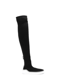 Stivali sopra il ginocchio di tela neri di Givenchy