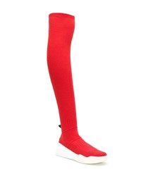 Stivali sopra il ginocchio di tela rossi di Stella McCartney