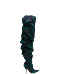 Stivali sopra il ginocchio di tela verde scuro di Y/Project