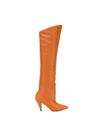 Stivali sopra il ginocchio in pelle arancioni di Givenchy
