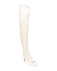Stivali sopra il ginocchio in pelle bianchi di Valentino