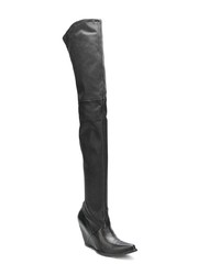 Stivali sopra il ginocchio in pelle neri di Unravel Project