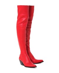 Stivali sopra il ginocchio in pelle rossi di Givenchy