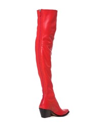 Stivali sopra il ginocchio in pelle rossi di Givenchy