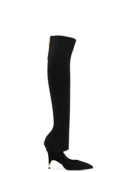 Stivali sopra il ginocchio in pelle scamosciata tagliati neri di Giuseppe Zanotti Design