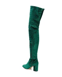 Stivali sopra il ginocchio in pelle verdi di Jean-Michel Cazabat