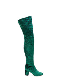 Stivali sopra il ginocchio in pelle verdi di Jean-Michel Cazabat