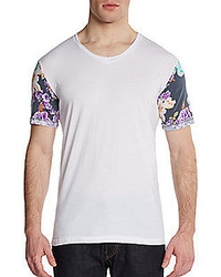 T-shirt a fiori bianca