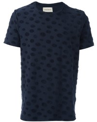 T-shirt a pois blu scuro di Oliver Spencer