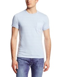 T-shirt a righe orizzontali azzurra