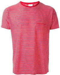 T-shirt a righe orizzontali bianca e rossa