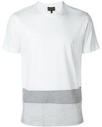 T-shirt a righe orizzontali bianca di Emporio Armani