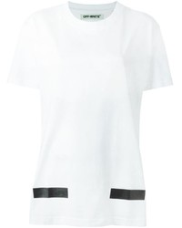 T-shirt a righe orizzontali bianca di Off-White