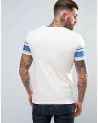 T-shirt a righe orizzontali bianca di Wrangler