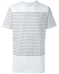 T-shirt a righe orizzontali bianca di Stampd