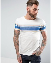T-shirt a righe orizzontali bianca di Wrangler