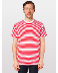 T-shirt a righe orizzontali rossa e bianca