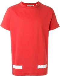 T-shirt a righe orizzontali rossa di Off-White