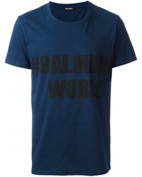 T-shirt blu scuro di Balmain