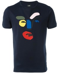 T-shirt blu scuro di Fendi