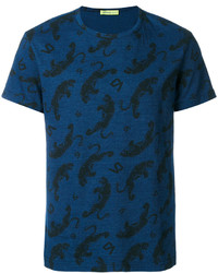 T-shirt blu scuro di Versace