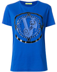 T-shirt blu di Versace