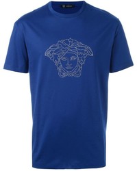 T-shirt blu di Versace